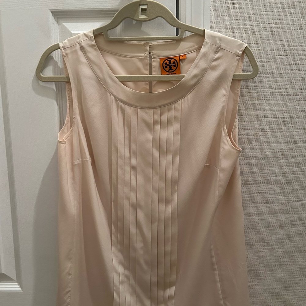 Tory Burch Ivory Pleated Top